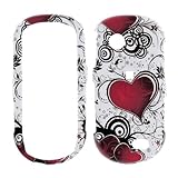 Premium - Samsung A697/ Sunburst- Multiple Hearts with Flowers on White Rub ....