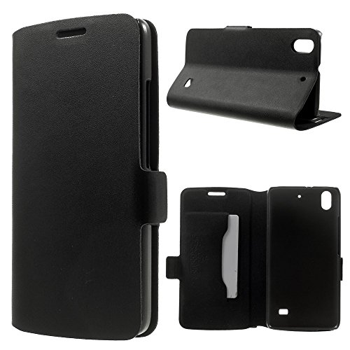 Smays Genuine Leather Card Holder Case with Stand for Huawei Honor 4 Play (Black)