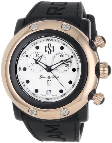 Glam Rock Women's GR62115 Miami Beach Silver Dial Black Silicone Watch