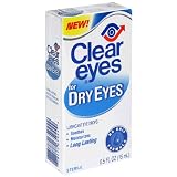 Clear Eyes Lubricant Eye Drops for Dry Eyes, 0.5 fl oz (15 ml) (Pack of 4) by Clear Eyes