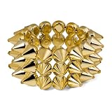 Charmed by Stacy 3 Row Gold Spike Bracelet (Stretch)