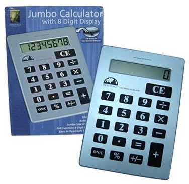 JUMBO CALCULATOR WITH 8 DIGIT DISPLAY