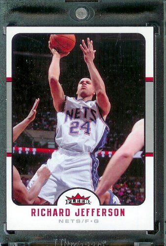 2006-07 Fleer # 119 Richard Jefferson New Jersey Nets Basketball Card - Mint Condition - In Protective Display Case !