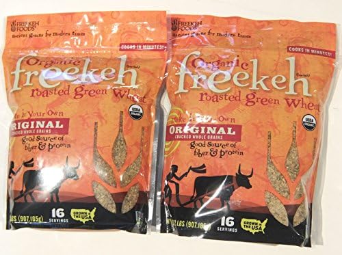 Freekeh Foods Organic Freekeh, Original Roasted Green Wheat, 2 lbs (Pack of 2)