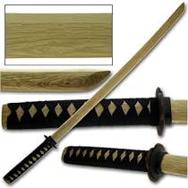 Solid Natural Wood Cord Wrapped Practice Boken Daito Sword