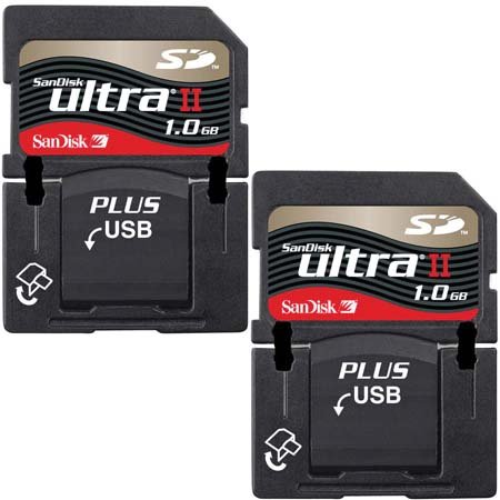 SanDisk 1 GB Ultra II SD+, Combo SD/USB Secure Digital Memory Card with Built-in Pop-up USB 2.0 Connector