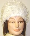 Hand Crocheted 100% Polyester Bleach White Fun Fur Skull Cap