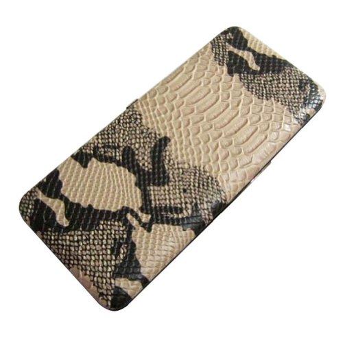 Chicastic Faux Snakeskin Leather Flat Hard Case Large Clutch Wallet