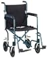 Drive Medical FW19BL Fly-Weight Transport Chair, 19 Inch, Blue