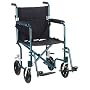 Drive Medical FW19BL Fly-Weight Transport Chair, 19 Inch, Blue