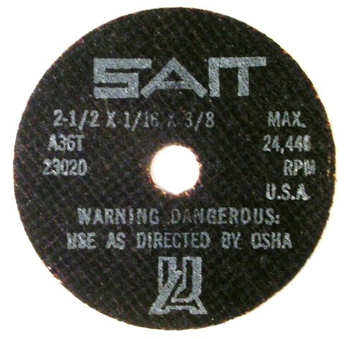 SAIT 23002 Type 1 2-Inch x 1/16-Inch x 3/8-Inch A36T Fast Cut-Off Wheels - 50 Pack