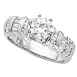 18K White Gold Diamond Engagement Ring Semimount - CENTER STONE NOT INCLUDED - 0.50 Ct.