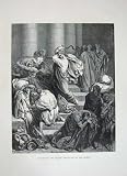 1870 Dore Bible Buyers Sellers Driven Out Temple Art