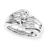 14K White Gold 1/2 ct. Diamond Bridal Engagement Set