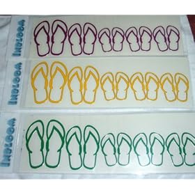 Hawaiian Flip Flops Decals Stickers (Yellow)