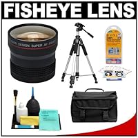 Precision Design 0.25x Super AF Fisheye Lens with Case and Tripod + Accessory Kit for Nikon D40, D60, D90, D300, D300s, D7000, D3000, D3100 and D5000 Digital SLR Cameras