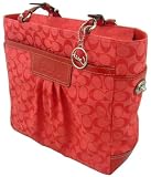 Women's Gallery Cherry Signature Pleated Jacquard Tote: Cherry/Cherry Tote