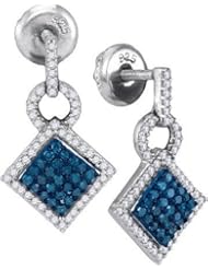 10KT White Gold 0.50 CTW-Diamond Micro-Pave Earring