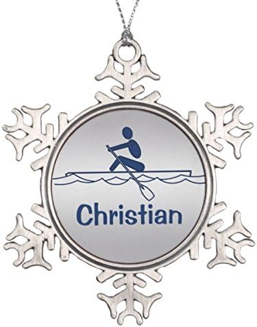 Personalized Rower Rowing Sport Athlete Snowflake Pewter Christmas Ornament