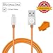 F-color™ 1 Pack [Apple MFi Certified][Lifetime Warranty] 3.3 Feet 1 Meter Lightning Cable with Aluminum 8 pin Connector to usb data sync charger with Tangle-free Woven Jacket for iPhone 6(4.7) Plus(5.5) 5C 5S 5, iPad Air mini 4th Generation, iPod Touch 5th Generation Nano 7th, Orange