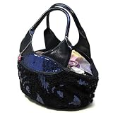 サボイ バッグ SAVOY ハンドバッグ ダークブルー フラワーリボン スパンコール 19SM9452403
