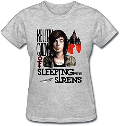 YLINMY Women's Kellin Quinn Sleeping With Sirens Art T-shirt Size L Grey