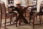 Modus Furniture Hudson Round X Base Counter Table, Coffee Bean