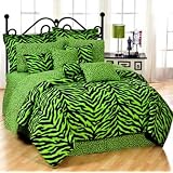 Zebra Print Bed in a Bag - Lime Green/Black