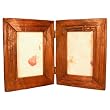 Handmade Natural Teak Wood Standing Double Picture Frame (Thailand)