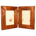 Handmade Natural Teak Wood Standing Double Picture Frame (Thailand)
