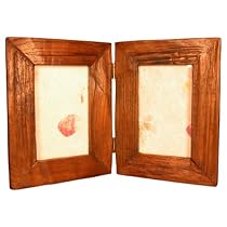 Handmade Natural Teak Wood Standing Double Picture Frame (Thailand)
