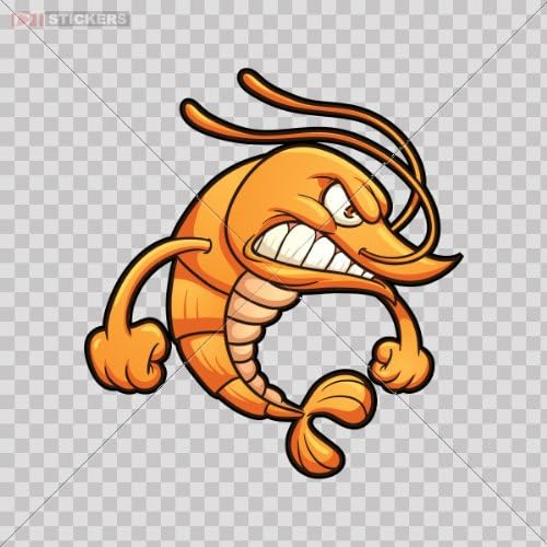 Decal Aggresive Shrimp Wall Car Window Nootbook R Size: 4 X 3.7 Inches Vinyl color print