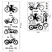 Fangeplus(TM) DIY Removable Large Black 1885 Daimler 1894 Hildebrand&wolfmuller 1921 BSA Model E 1948 Harley-davidson 4 Classical Motorcycles Art Mural Vinyl Waterproof Wall Stickers Bedroom Room Decor Livingroom Decal Sticker Wallpaper 55.1''x15.7''