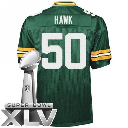 Green Bay Packers 50 A. J. Hawk Green Super Bowl NFL Jerseys Authentic Football Jersey Size 48-56 (Please Select the Size When You Order, Can Do Drop Shipping)