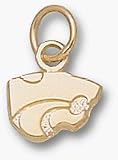 Kansas State Wildcats Power Cat 1/4 Charm - 14KT Gold Jewelry