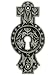 Bluebird & Butterfly Pattern Pocket Door Pull With Keyhole Antique Pewter.