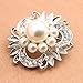 Buyinhouse New Stylish Ladies Girls Brooches Flashing Rhinestones Crystals Pearls Flower Petals Leaves Brooches Pin Clips