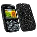 Produkt-Bild: WalkNTalkOnline - Blackberry 8520 & 9300 Curve - Schwarzes Chrom-Handgemachter Kristalledelstein Rhinestone Bling Diamante Sch&uuml;tzender Fall Schutzh&uuml;lle/ Etui Schwarz (Black Chrome)