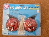 12 VOLT DUAL TONE AIR HORN SET AIR HORNS. FOR CAR VAN TRUCK ETC