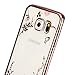 Secret Garden HAOTP Beauty Luxury Butterfly Floral Flower Diamonds Shiny Plating Frame Plating Bumper Soft Flexible TPU Transparent Skin Case for Samsung Galaxy S6 Edge Plus Swarovski Rose Gold/Pink