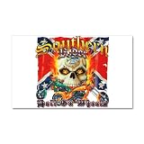 38.5 x24.5 Wall Vinyl Sticker Southern Motorcycle Rider Hell On Wheels Rebel Flag