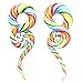 BodyJ4You 4PC Glass Ear Tapers Plugs 4G-14mm Rainbow Swirl Teardrop Spiral Gauges Piercing Set