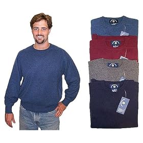 Men's Basic Crew Long Sleeve Cashmere Sweater