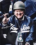Don Zimmer New York Yankees - Military Hard Helmet - Autographed 16x20 Photograph with Popeye Inscription