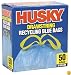 Husky HK30DS050BU 30-Gallon Drawstring Recycling Blue Bags, 50 Count
