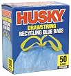 Husky HK30DS050BU 30-Gallon Drawstring Recycling Blue Bags, 50 Count