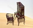 Dollhouse Miniature Mahogany Handpainted Desk