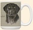 David Kiphuth Dog Breed 15 ounce Coffee Mug Cup ~ Black Labrador
