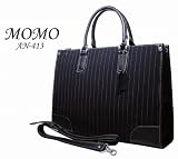 MOMOストライプ柄★ビジネススーツ柄ビジネスバッグ★AN-413　書類かばん鞄ショルダーバッグにも