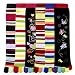 FUNKY WILD STRIPED & PRINTED 6 PACK TOE SOCKS